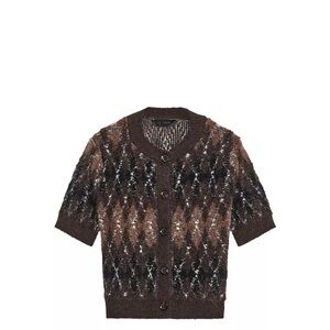 Zara Brown and Black Patterned Cardigan